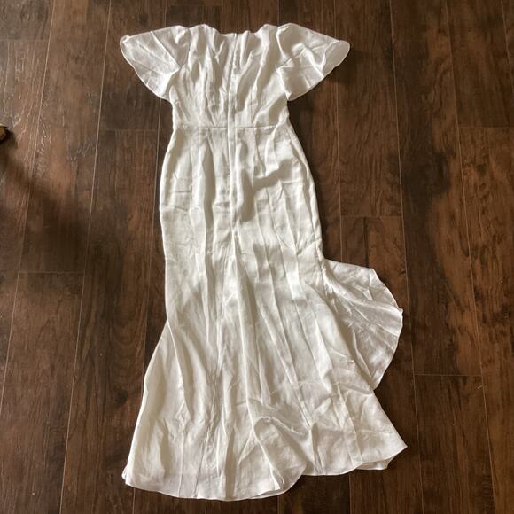 Lulus Eternal Bond White Satin Ruffled Flutter Sleeve Maxi Dress - Picture 11 of 13